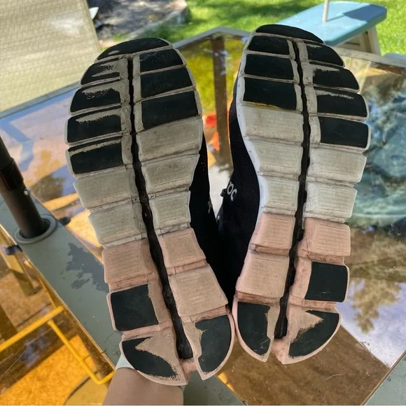 On Running Women's Black and White Sneakers - Picture 4 of 5